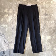 画像1: SIDE STUDS DECORATIVE BLACK COLOR SLACKS / W31 (1)