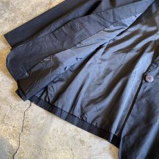 画像7: BLACK COLOR LINEN OVER SIZE TAILORED JACKET / Ladies L (7)