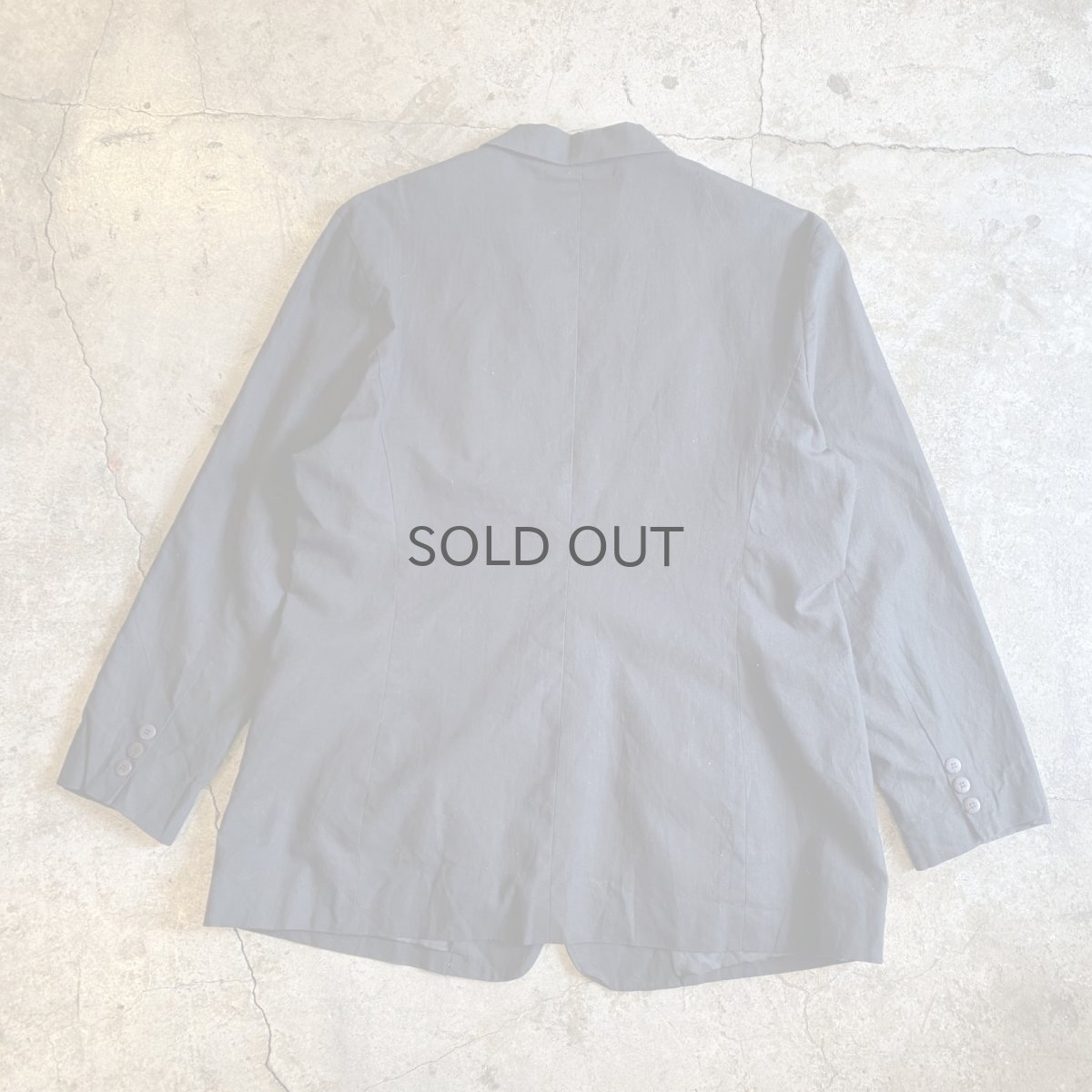 画像2: BLACK COLOR LINEN OVER SIZE TAILORED JACKET / Ladies L (2)