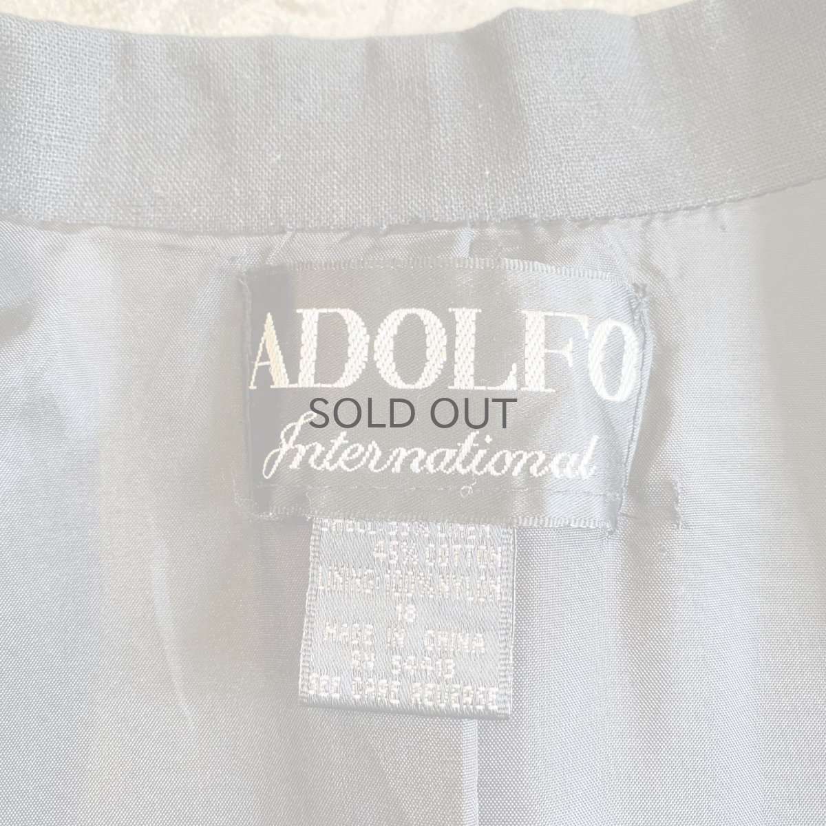 画像13: BLACK COLOR LINEN OVER SIZE TAILORED JACKET / Ladies L (13)