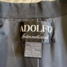 画像13: BLACK COLOR LINEN OVER SIZE TAILORED JACKET / Ladies L (13)