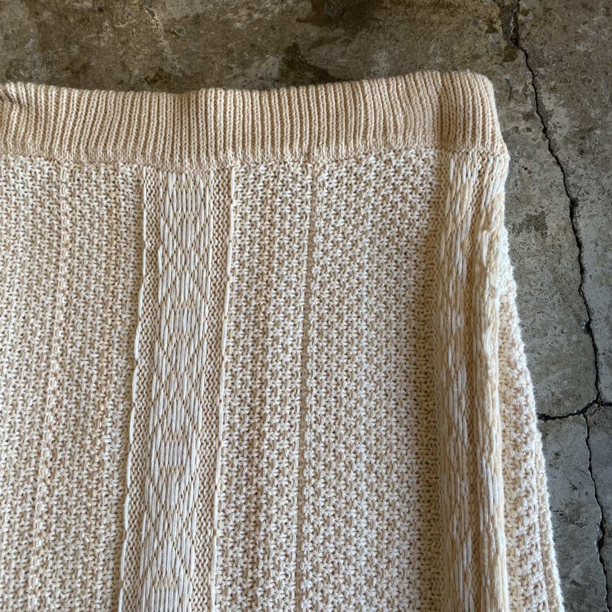 画像6: POINT FRINGE COTTON KNIT LONG DESIGN SKIRT / W24~W31 (6)