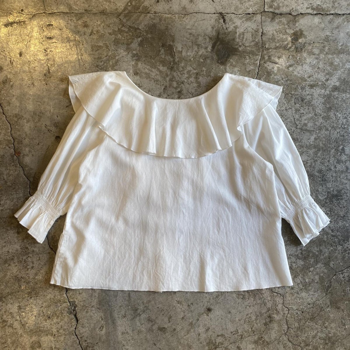 画像2: DESIGN BIG COLLAR SHORT BLOUSE / Ladies M (2)