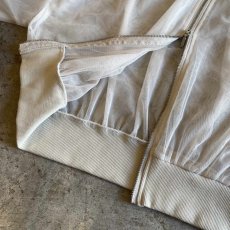 画像6: SLEEVE GATHER DESIGN TULLE SHEER DOUBLE ZIP UP JACKET / Ladies M (6)