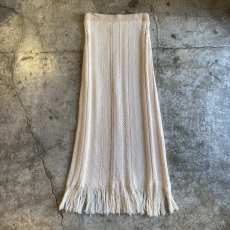 画像1: POINT FRINGE COTTON KNIT LONG DESIGN SKIRT / W24~W31 (1)