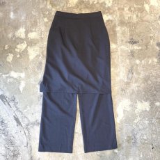 画像2: 【WONDERGROUND】SIDE SLIT SKIRT LAYERED SLACKS / OS (2)