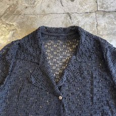 画像8: BLACK COLOR MESH DESIGN  L/S SHIRT / Ladies M (8)