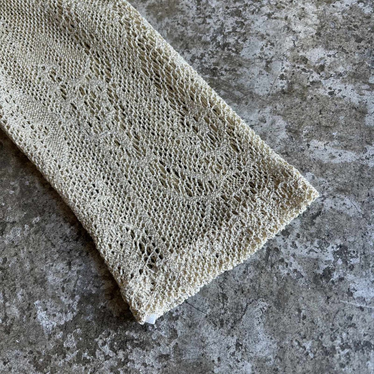 画像5: DOWN FRINGE DESIGN GOLD GLITTER COLOR CROCHET CARDIGAN / Ladies S (5)