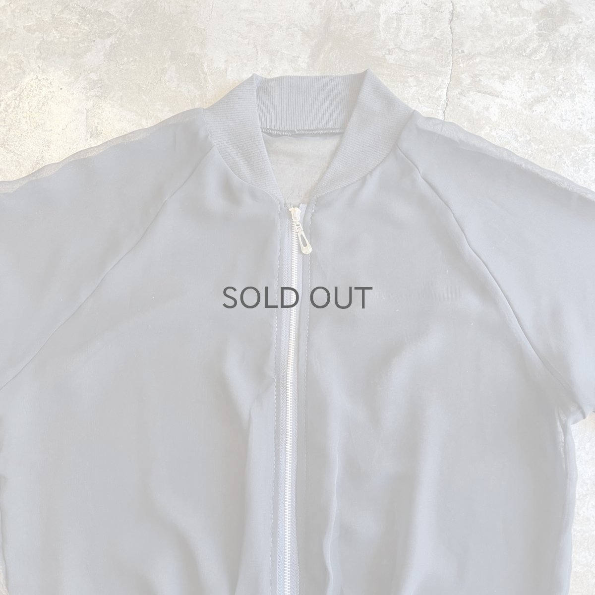 画像7: BLACK COLOR SHEER ZIP UP DESIGN JACKET / Ladies M (7)