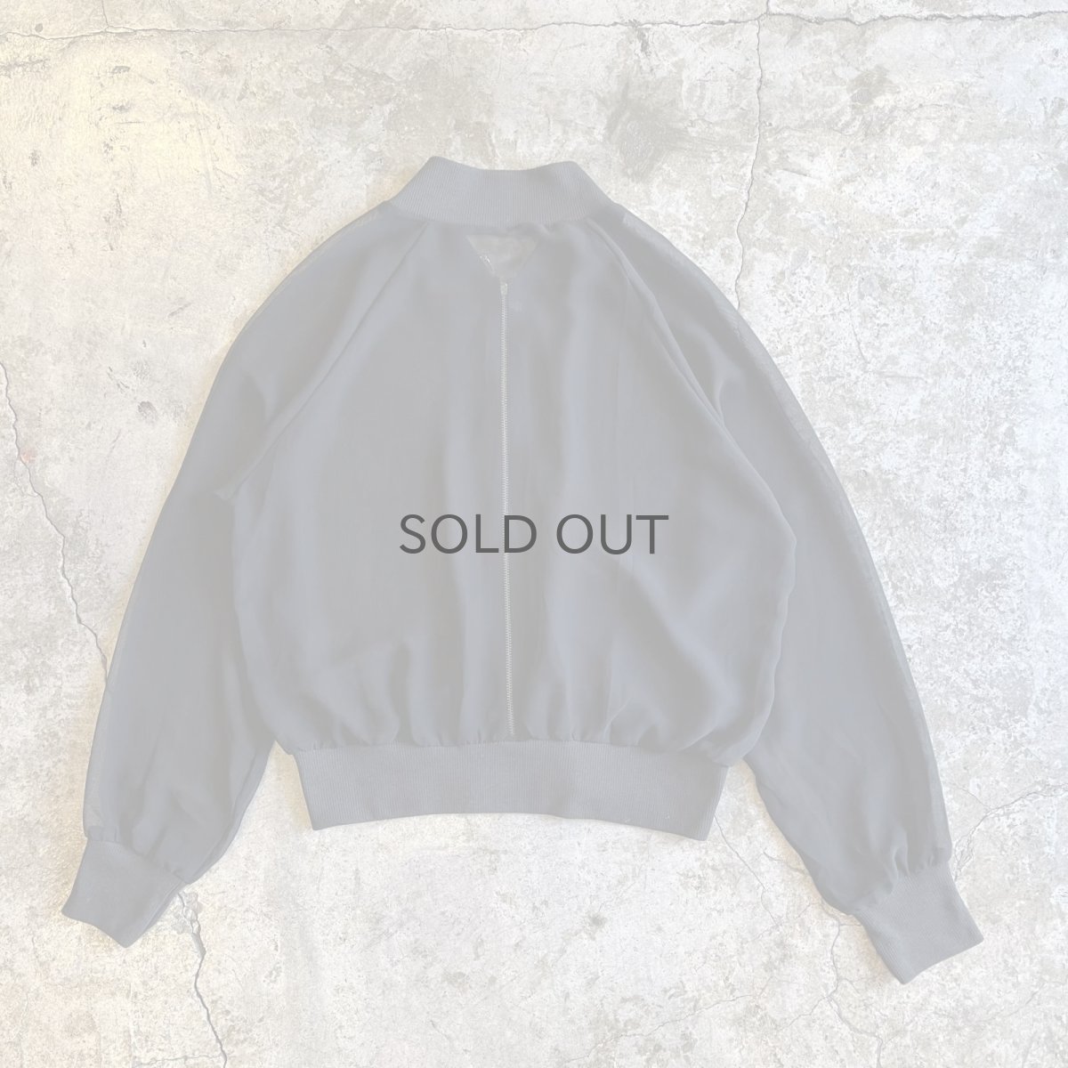 画像2: BLACK COLOR SHEER ZIP UP DESIGN JACKET / Ladies M (2)
