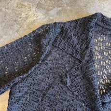 画像9: BLACK COLOR MESH DESIGN  L/S SHIRT / Ladies M (9)