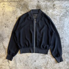 画像1: BLACK COLOR SHEER ZIP UP DESIGN JACKET / Ladies M (1)