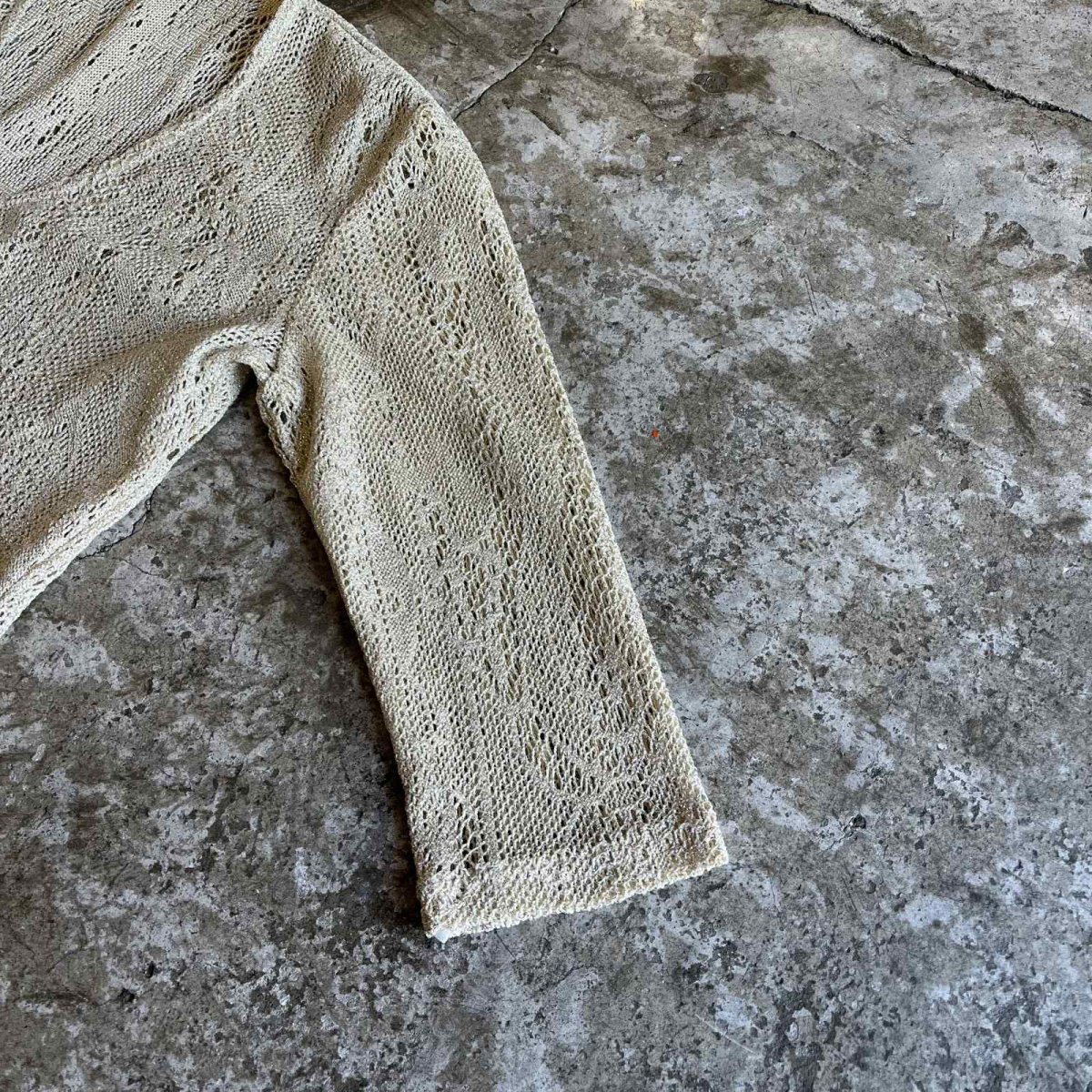 画像6: DOWN FRINGE DESIGN GOLD GLITTER COLOR CROCHET CARDIGAN / Ladies S (6)