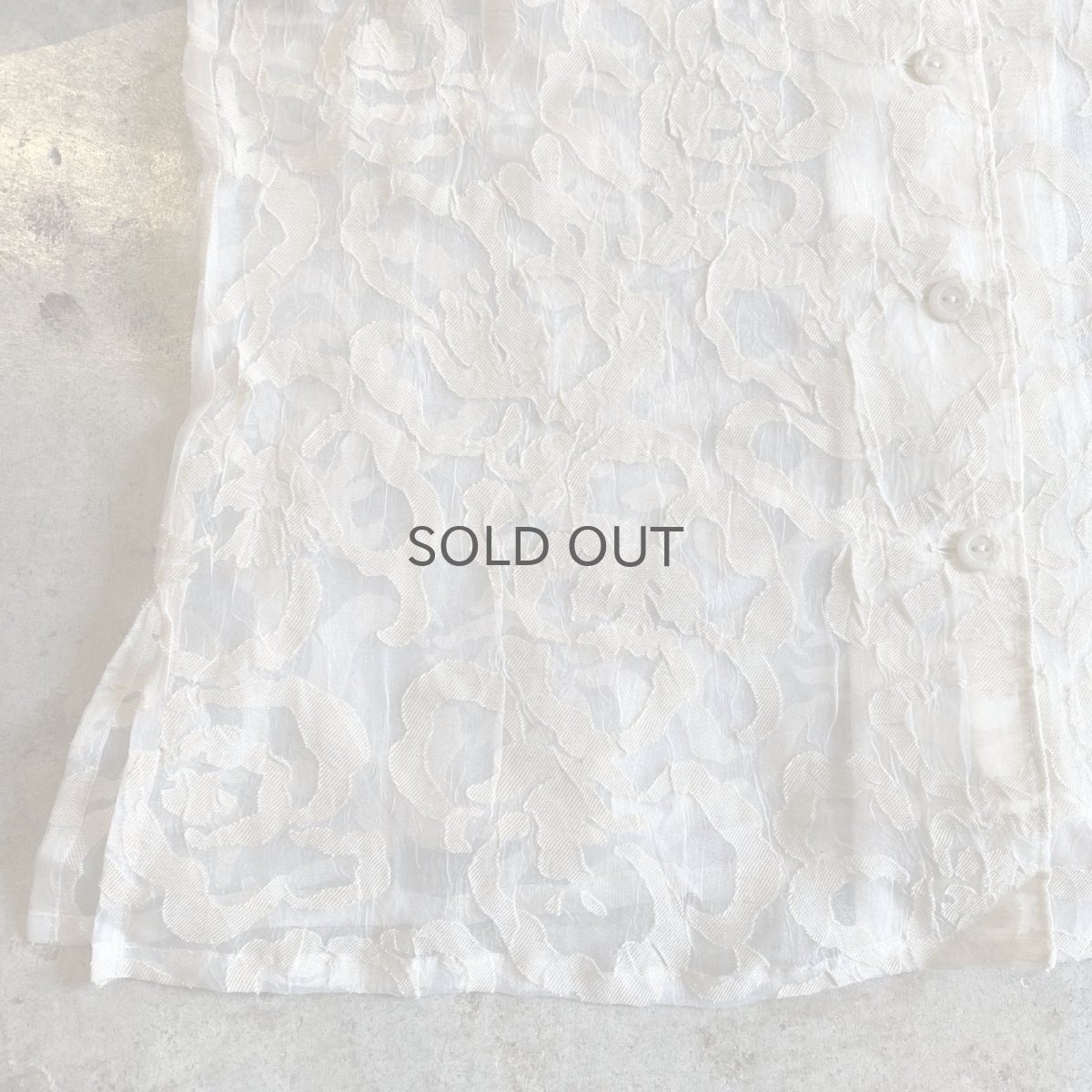 画像5: ALL OVER PATTERN DESIGN SHEER L/S SHIRT / Ladies L (5)