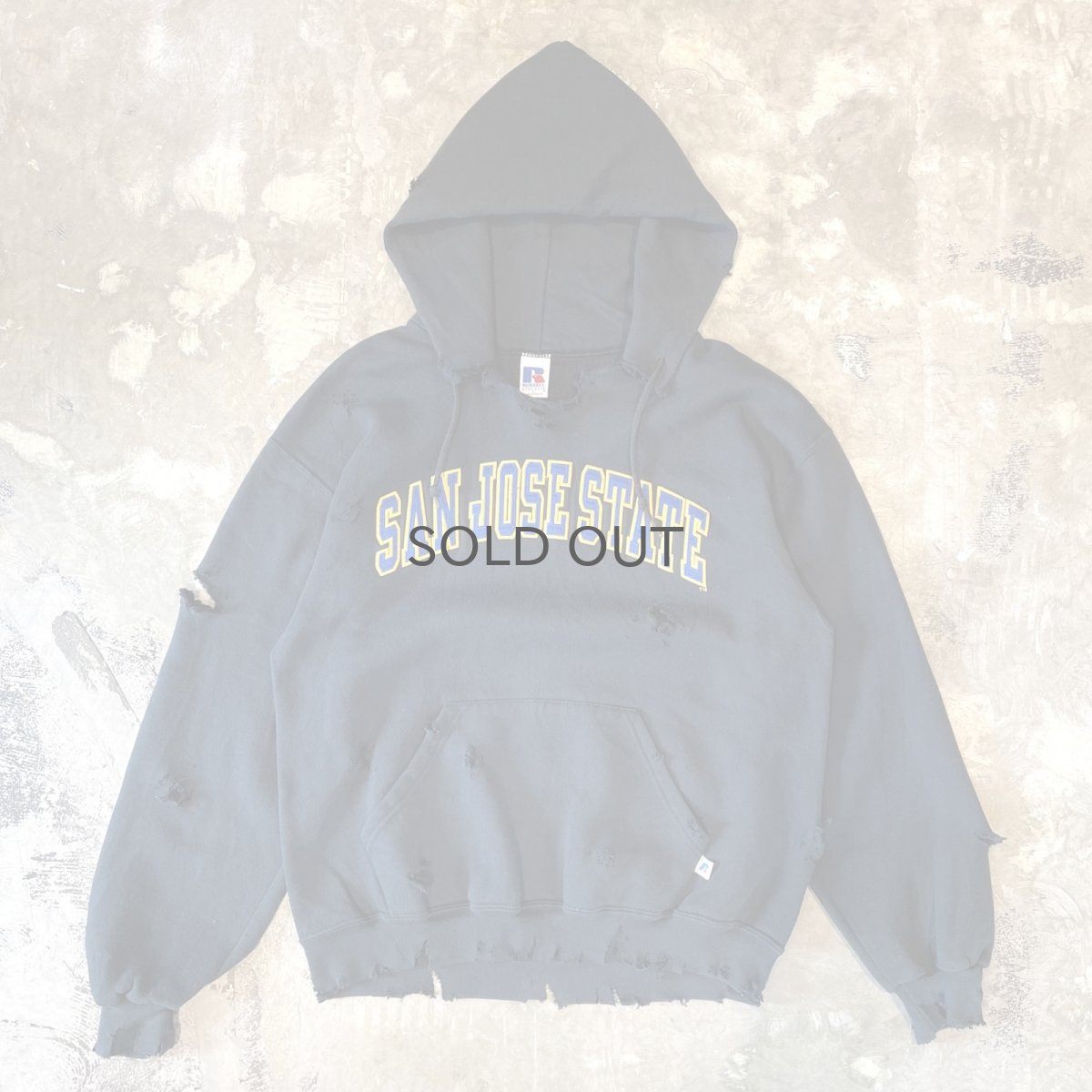 画像1: 【RUSSELL】CRASH DAMAGE HOODIE SWEAT / Mens L (1)