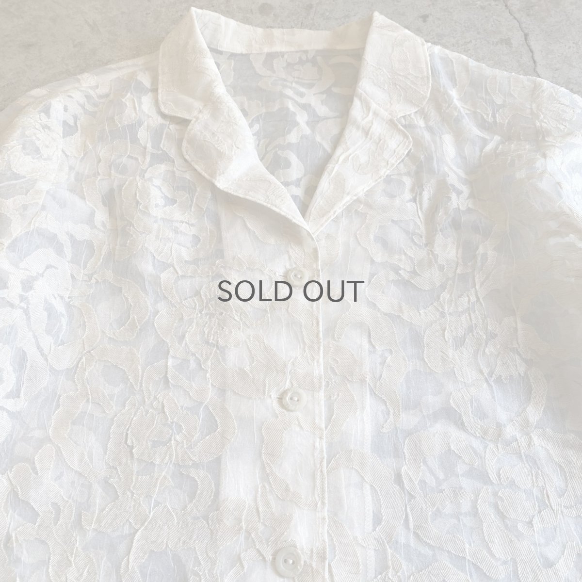 画像4: ALL OVER PATTERN DESIGN SHEER L/S SHIRT / Ladies L (4)