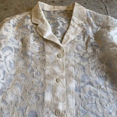 画像4: ALL OVER PATTERN DESIGN SHEER L/S SHIRT / Ladies L (4)