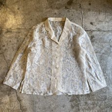 画像1: ALL OVER PATTERN DESIGN SHEER L/S SHIRT / Ladies L (1)