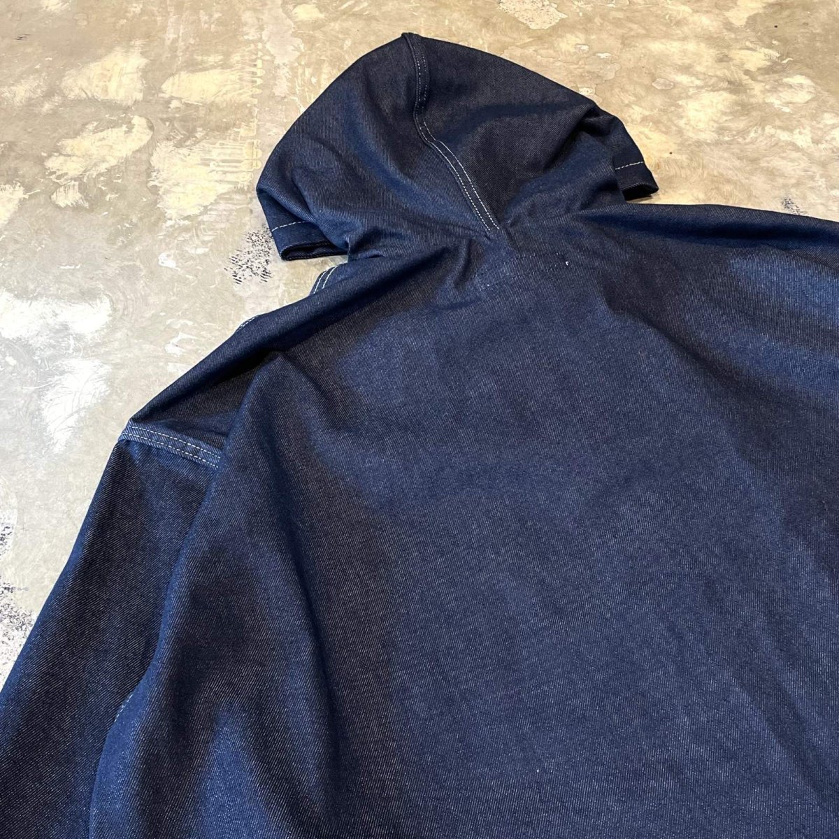 画像9: DOUBLE ZIP DENIM HOODIE JACKET / Mens XL (9)
