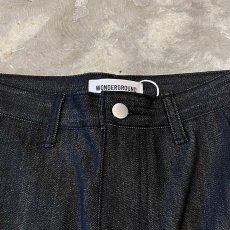 画像10: 【WONDERGROUND】DOUBLE KNEE WIDE SILHOUETTE DENIM PANTS / BLACK / OS (10)