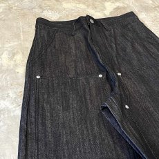 画像3: 【WONDERGROUND】DOUBLE KNEE WIDE SILHOUETTE DENIM PANTS / BLACK / OS (3)