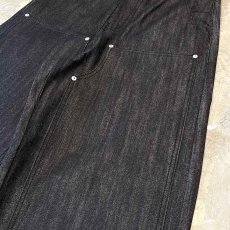 画像4: 【WONDERGROUND】DOUBLE KNEE WIDE SILHOUETTE DENIM PANTS / BLACK / OS (4)