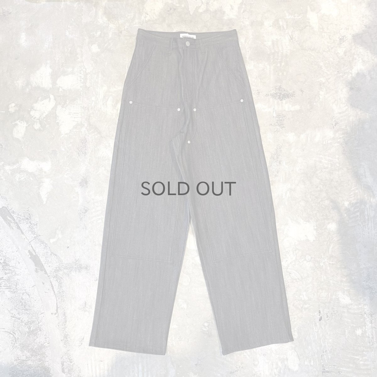 画像1: 【WONDERGROUND】DOUBLE KNEE WIDE SILHOUETTE DENIM PANTS / BLACK / OS (1)