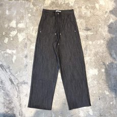 画像1: 【WONDERGROUND】DOUBLE KNEE WIDE SILHOUETTE DENIM PANTS / BLACK / OS (1)