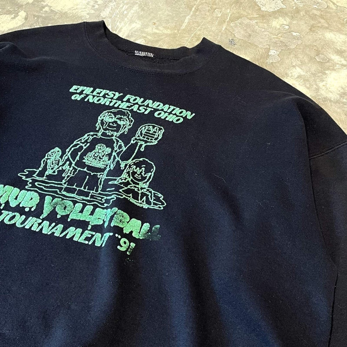 画像4: 90's "MUD VOLLEYBALL" PRINTED SWEAT / Mens L (4)