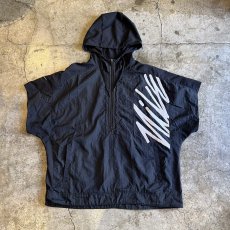画像1: 【NIKE】POINT LOGO MESH DOCKING DESIGN HALF ZIP NYLON S/S HOODIE / Ladies XL(XXL) (1)