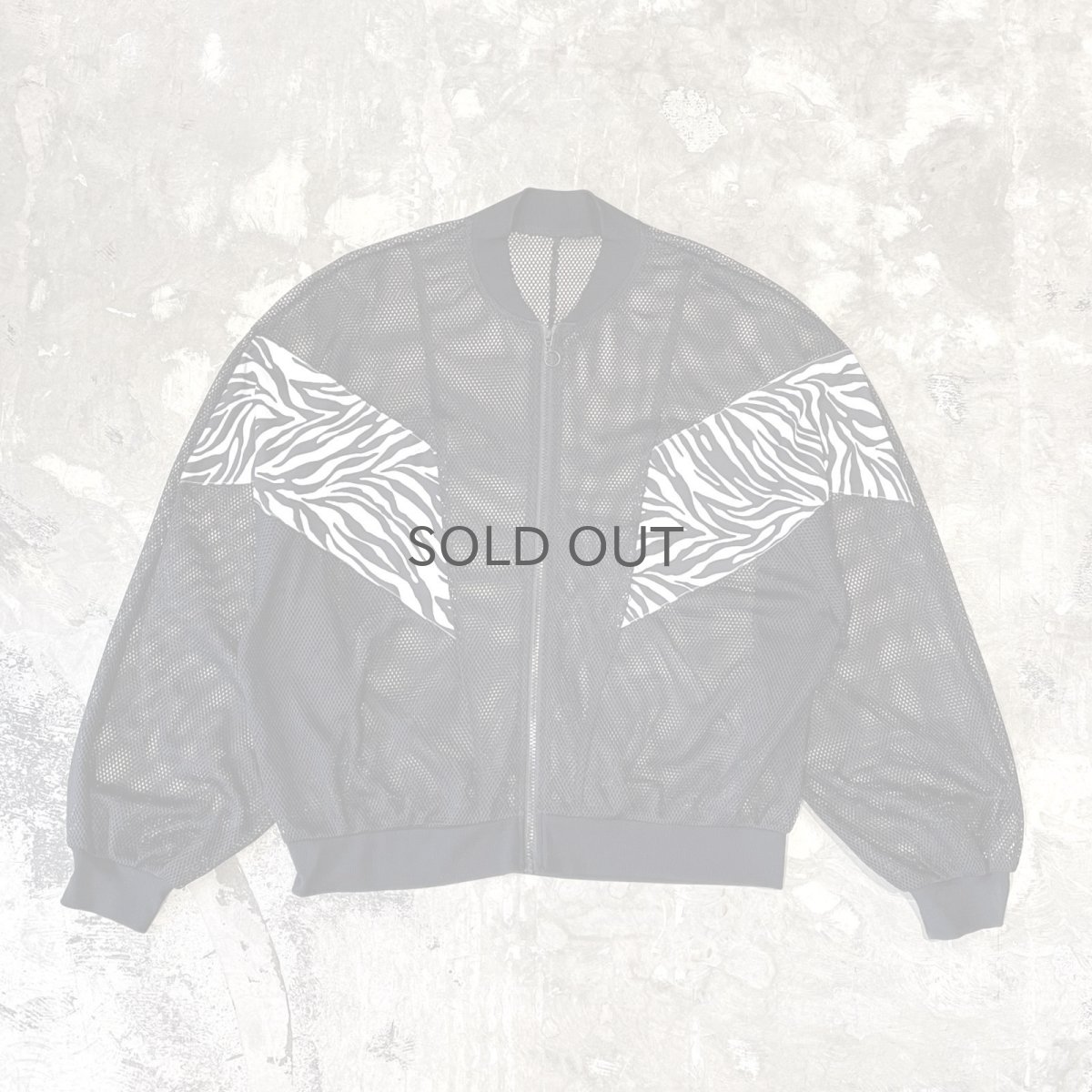 画像1: ZEBRA PATTERN SWITCHED ZIP UP MESH JACKET / Mens L (1)