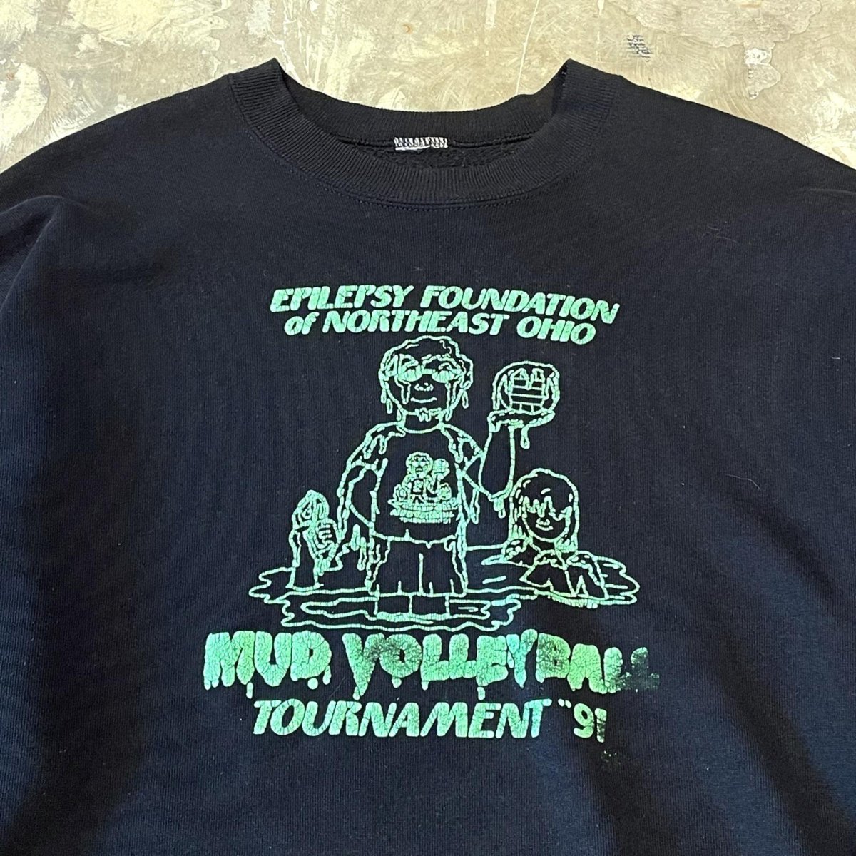 画像10: 90's "MUD VOLLEYBALL" PRINTED SWEAT / Mens L (10)