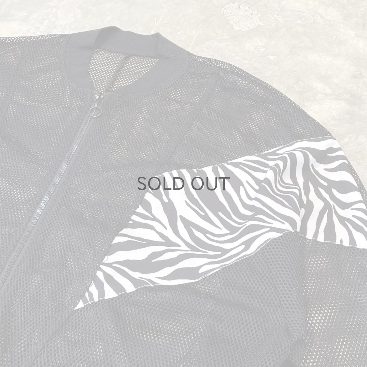 画像4: ZEBRA PATTERN SWITCHED ZIP UP MESH JACKET / Mens L (4)