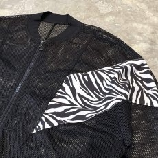 画像4: ZEBRA PATTERN SWITCHED ZIP UP MESH JACKET / Mens L (4)