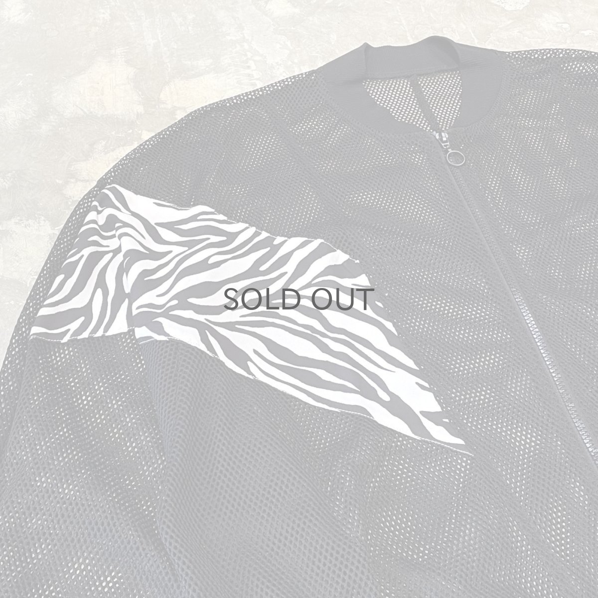 画像3: ZEBRA PATTERN SWITCHED ZIP UP MESH JACKET / Mens L (3)