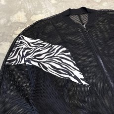画像3: ZEBRA PATTERN SWITCHED ZIP UP MESH JACKET / Mens L (3)