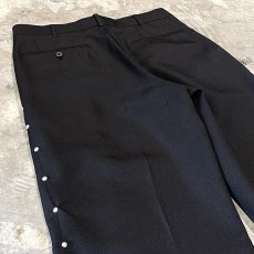 画像9: SIDE STUDS DECORATIVE BLACK COLOR SLACKS / W30 (9)