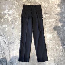 画像1: SIDE STUDS DECORATIVE BLACK COLOR SLACKS / W30 (1)