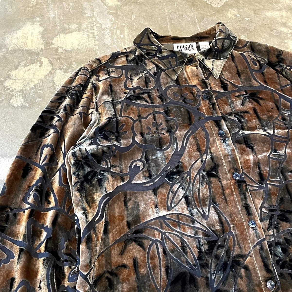 画像3: VELOUR×SHEER GRAPHIC PATTERN  L/S SHIRT / Mens M (3)