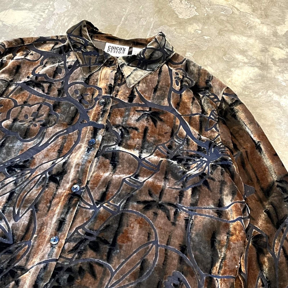 画像4: VELOUR×SHEER GRAPHIC PATTERN  L/S SHIRT / Mens M (4)