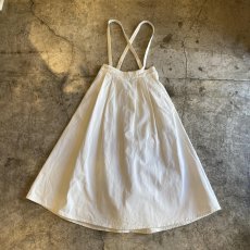 画像1: 2WAY SUSPENDER DESIGN WHITE DENIM FLARE SKIRT / W25~W30 (1)