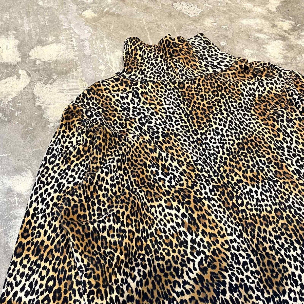 画像9: ALL OVER LEOPARD PATTERN HI NECK L/S TOPS / Mens L (9)