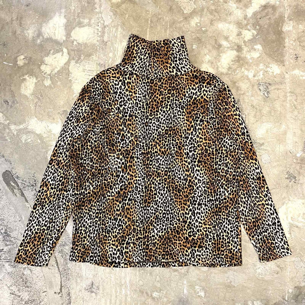 画像2: ALL OVER LEOPARD PATTERN HI NECK L/S TOPS / Mens L (2)