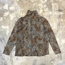画像1: ALL OVER LEOPARD PATTERN HI NECK L/S TOPS / Mens L (1)