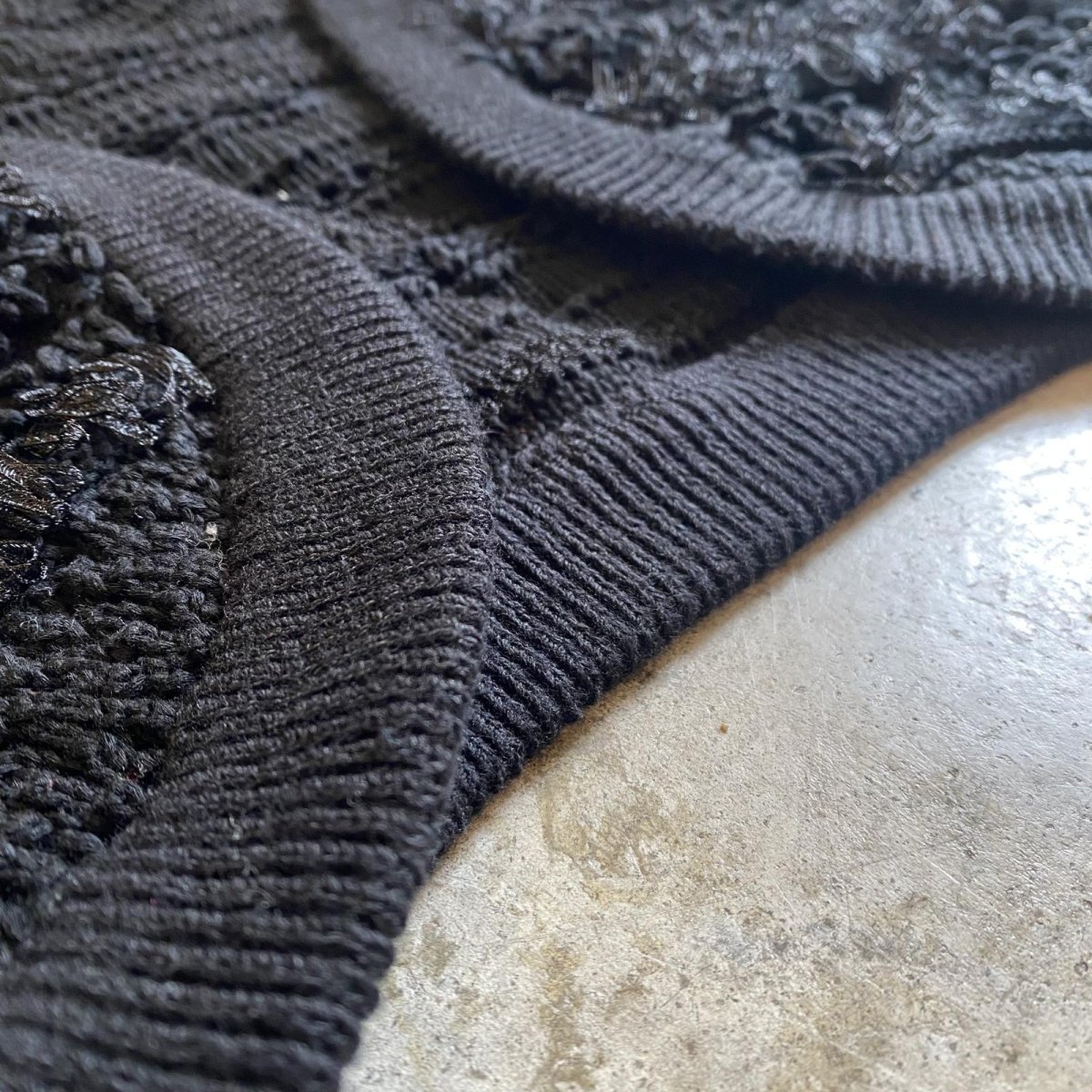 画像11: LOOP SHORT FRINGE KNIT DESIGN S/S BOLERO / Ladies M (11)