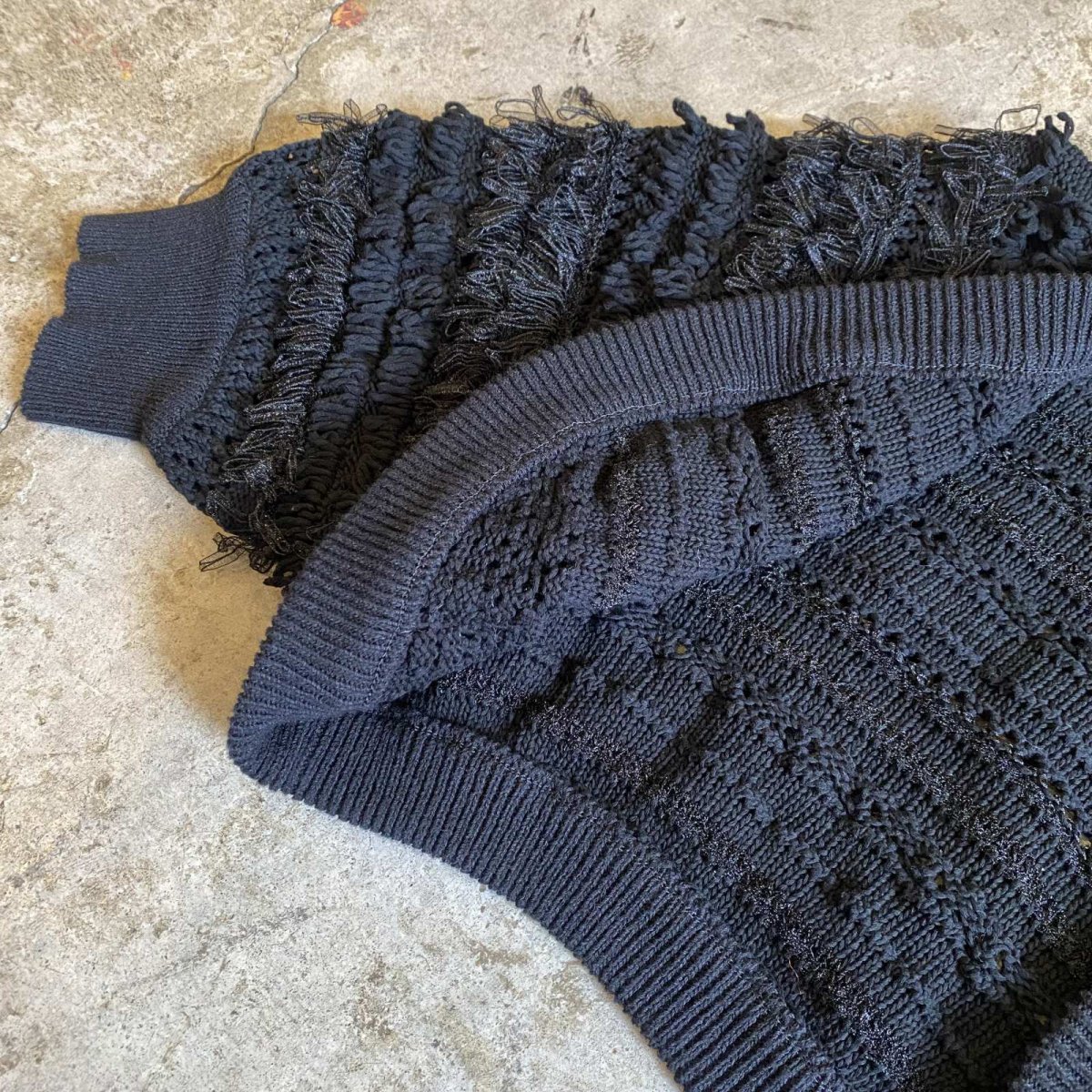 画像8: LOOP SHORT FRINGE KNIT DESIGN S/S BOLERO / Ladies M (8)