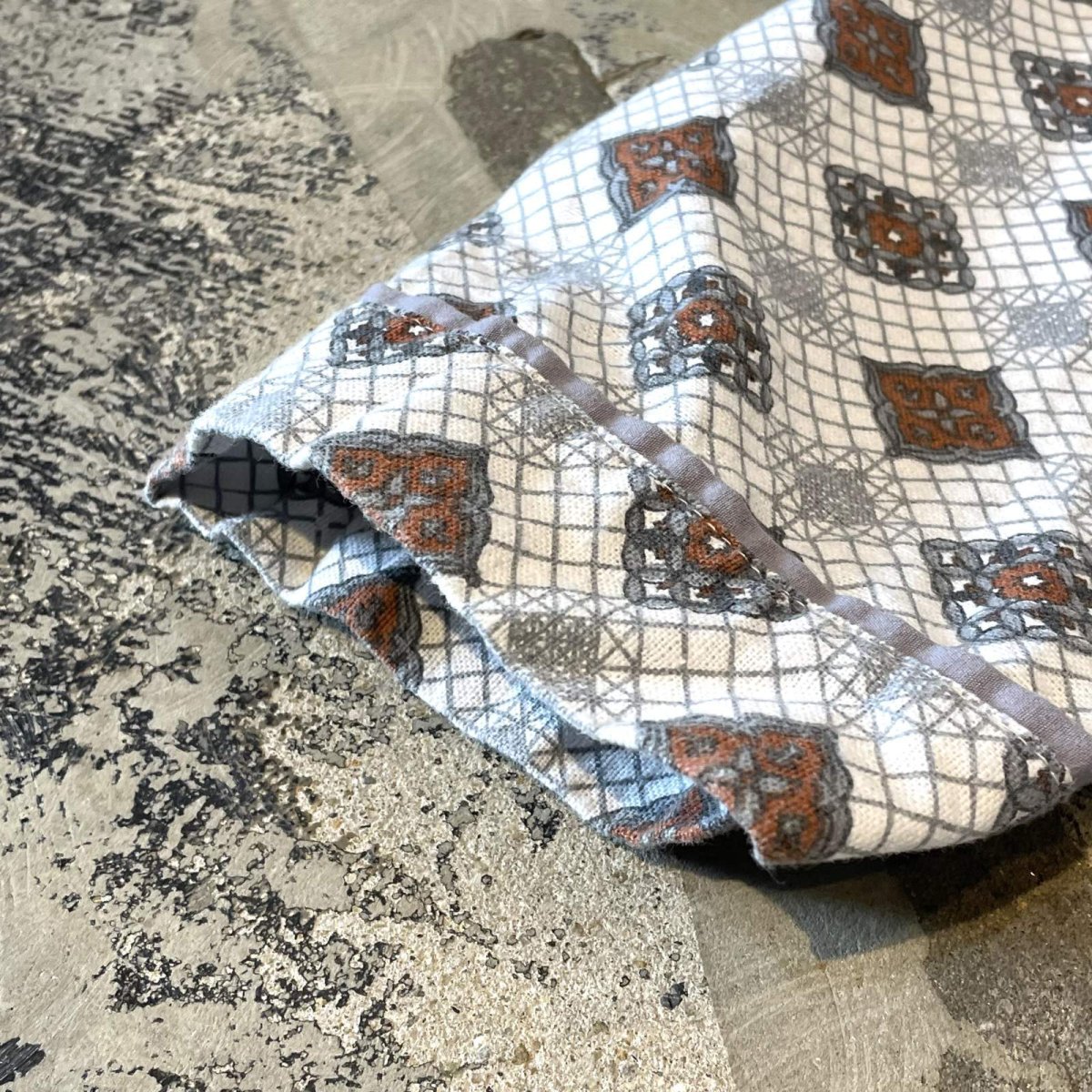 画像7: ALL OVER PATTERN OPEN COLLAR L/S PAJAMA SHIRT / Mens L (7)