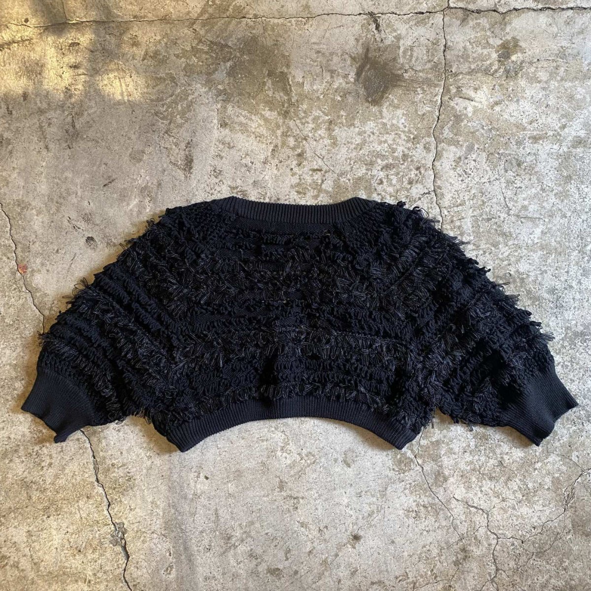 画像2: LOOP SHORT FRINGE KNIT DESIGN S/S BOLERO / Ladies M (2)