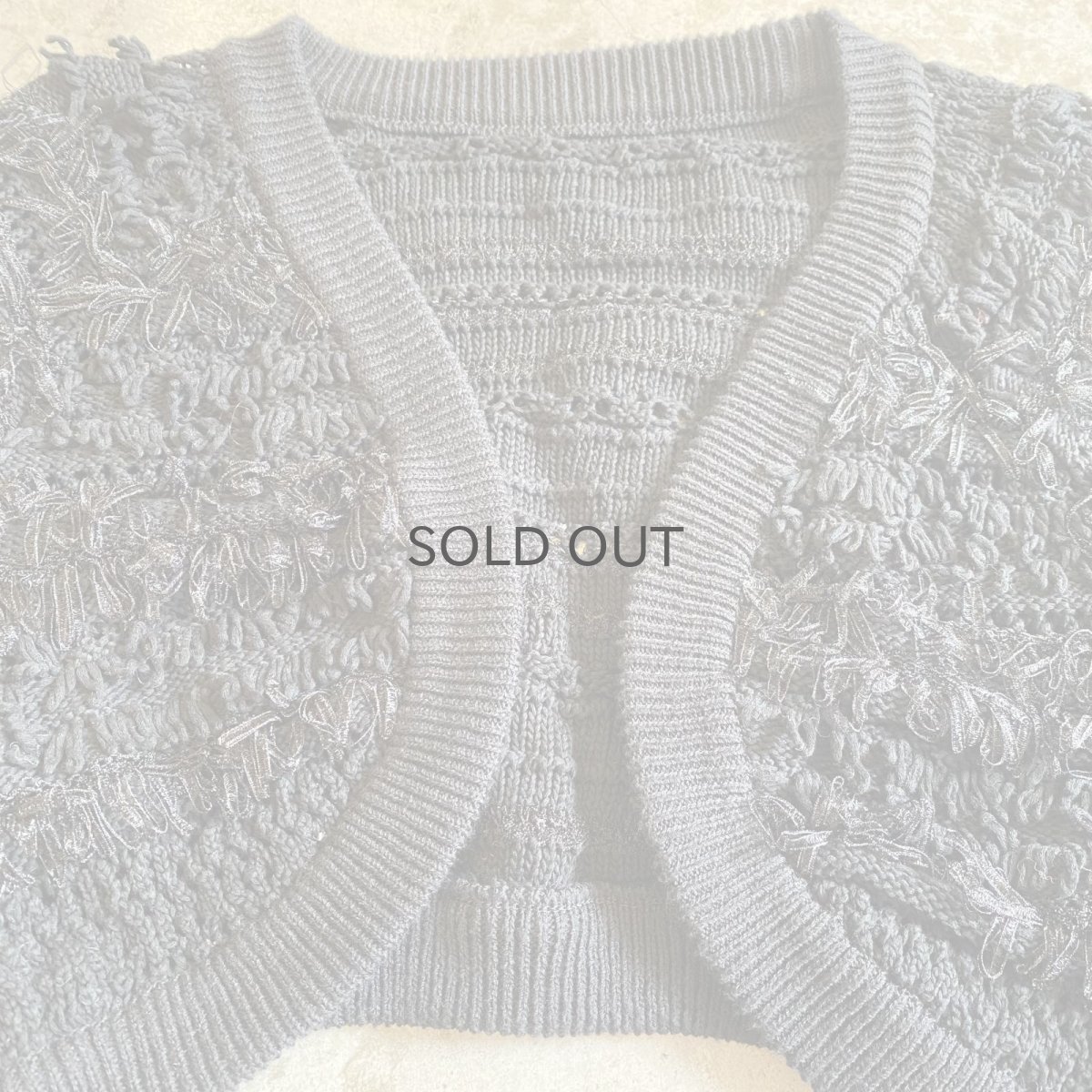 画像5: LOOP SHORT FRINGE KNIT DESIGN S/S BOLERO / Ladies M (5)