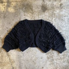 画像1: LOOP SHORT FRINGE KNIT DESIGN S/S BOLERO / Ladies M (1)